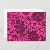 Vintages hübsches Rosa und Maronblütenmuster Postkarte (Vorne/Hinten)