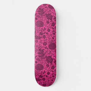 Vintages hübsches Rosa und Maronblütenmuster Skateboard
