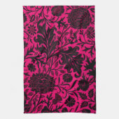 Vintages hübsches schwarzes Blumenmuster auf Nebel Geschirrtuch (Vertikal)