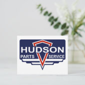 Vintages Hudson-Ersatzteil-Zeichen Postkarte (Stehend Vorderseite)