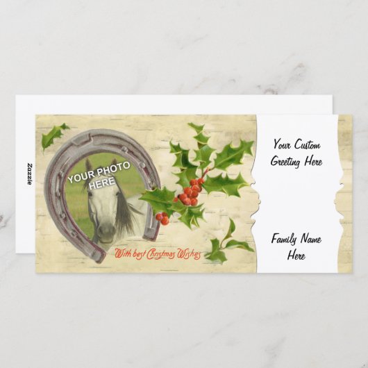 Vintages Hufeisen Feiertagskarte (Vorne/Hinten)