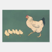 Vintages Huhn Decoupage Rooster Rustikal Geschenkpapier Set (Vorderseite)