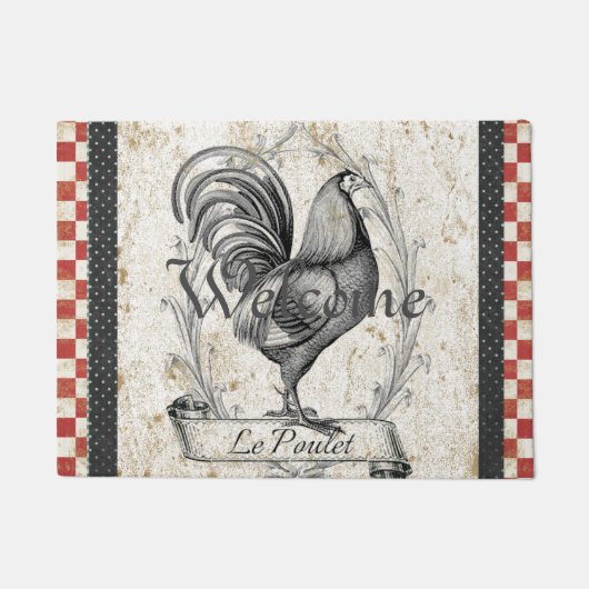 Vintages Huhn Fußmatte (Vorderseite)