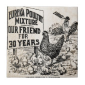 Vintages Huhn füttern Werbung Fliese (Vorderseite)