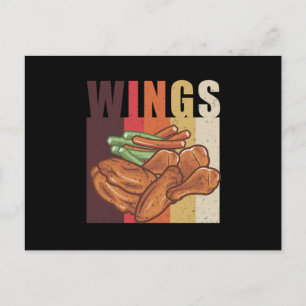 Vintages Huhn Wing Lover Print Funny Novelty Ret Postkarte