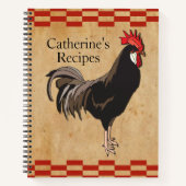 Vintages Hühnchen Rezept Binder Notizblock (Vorderseite)