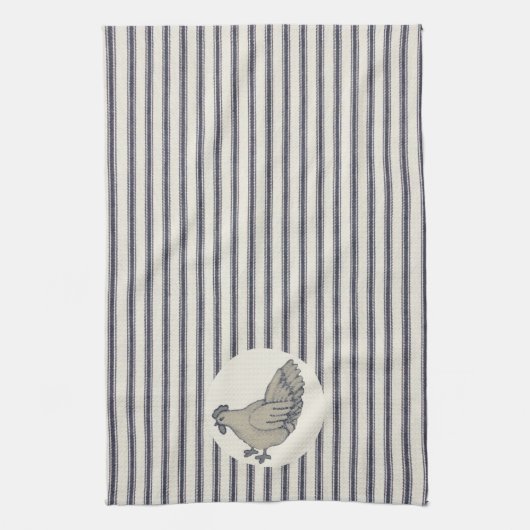 Vintages Hühnchen und angeschlagenes Küchentuch (Vertikal)