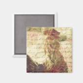 Vintages Hühnchen und Handschrift Magnet (Vorderseite/Rückseite)