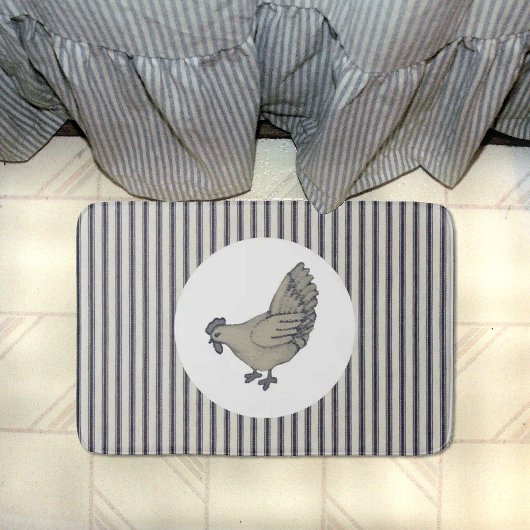 Vintages Hühnchen und Knöchelstreifen Badematte