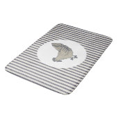 Vintages Hühnchen und Knöchelstreifen Badematte (Schrägansicht)