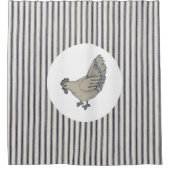 Vintages Hühnchen und Knöchelstreifen Duschvorhang (Vorderseite)