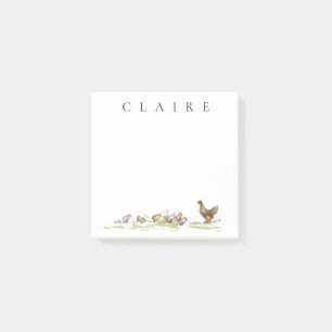 Vintages Hühner und Hühner Monogram Kate Greenaw Post-it Klebezettel