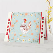 Vintages Hühnerhaus Karte (Gelbe Blume)