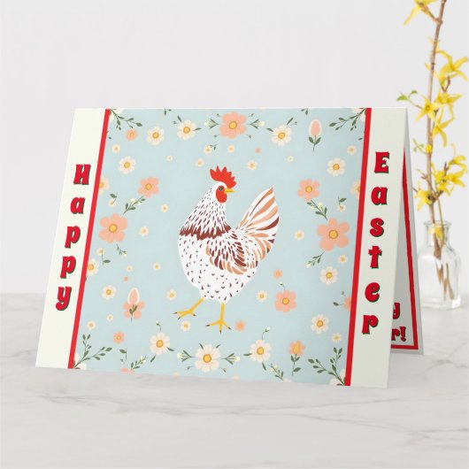 Vintages Hühnerhaus Karte (Gelbe Blume)