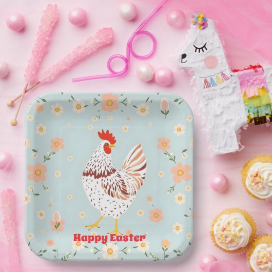 Vintages Hühnerhaus Pappteller (Party)