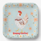 Vintages Hühnerhaus Pappteller (Vorderseite)