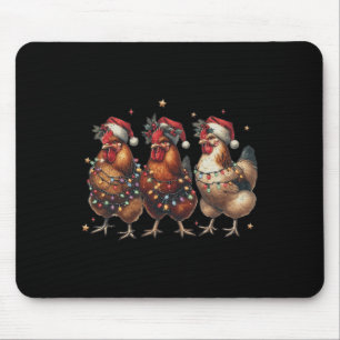 Vintages Hühnerweihnachtslicht Landwirtschaftstier Mousepad