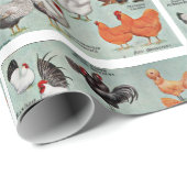 Vintages Hühnerzuchtmuster Geschenkpapier (Rolleneckpunkt)