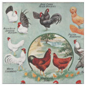 Vintages Hühnerzuchtmuster  Stoff (Nahaufnahme)