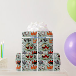 Vintages Hühnerzuchtpapier Geschenkpapier