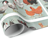 Vintages Hühnerzuchtpapier Geschenkpapier (Rolleneckpunkt)