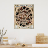 Vintages Hühnerzuchtposter Poster (Küche)