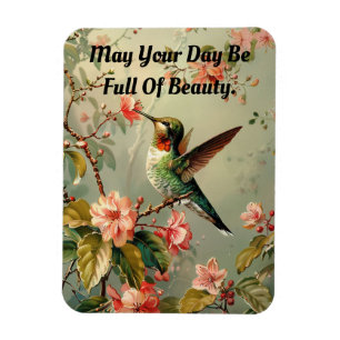 Vintages Hummingbird Flexible Foto Magnet