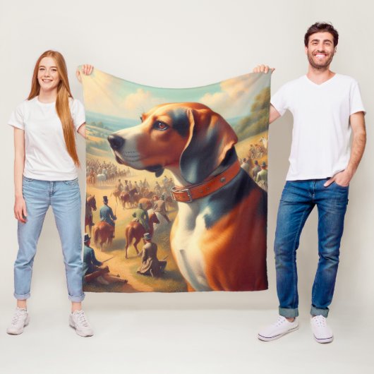 Vintages Hundbild Fleecedecke (Beispiel)