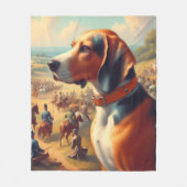 Vintages Hundbild Fleecedecke (Vorderseite)