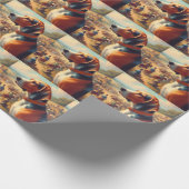 Vintages Hundbild Geschenkpapier (Ecke)