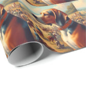 Vintages Hundbild Geschenkpapier (Rolleneckpunkt)