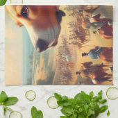 Vintages Hundbild Geschirrtuch (Gefaltet)