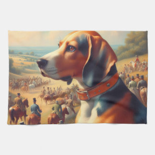 Vintages Hundbild Geschirrtuch