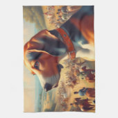 Vintages Hundbild Geschirrtuch (Vertikal)