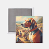 Vintages Hundbild Magnet (Vorderseite/Rückseite)