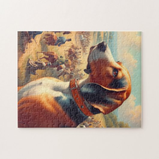 Vintages Hundbild Puzzle (Horizontal)