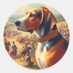 Vintages Hundbild Runder Aufkleber