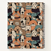 Vintages Hundegewohnheitsmuster - benutzerdefinier Notizblock (Rückseite)