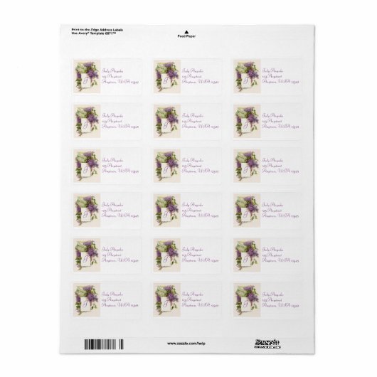 Vintages Hydrangea-Adressetikett Adressaufkleber (Vorne)