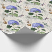 Vintages Hydrangea-Muster Geschenkpapier (Ecke)