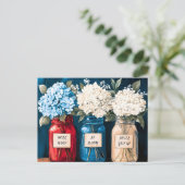Vintages Hydrangea-Trio Feiertagspostkarte (Stehend Vorderseite)