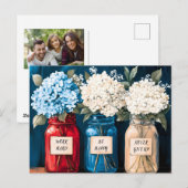 Vintages Hydrangea-Trio Feiertagspostkarte (Vorne/Hinten)
