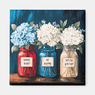 Vintages Hydrangea-Trio Magnet