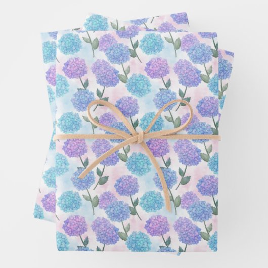 Vintages Hydrangemuster Geschenkpapier Set (Beispiel)