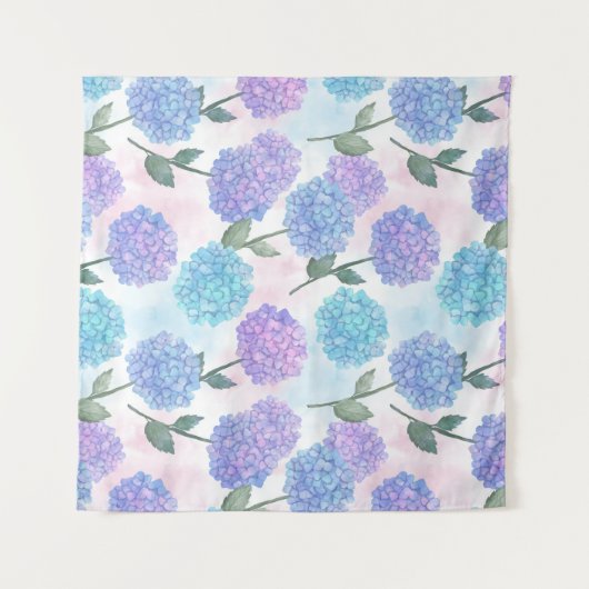 Vintages Hydrangemuster Wandteppich (Vorderseite (Horizontal))