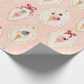 Vintages Ice Cream Delight Pattern Geschenkpapier (Ecke)