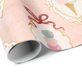Vintages Ice Cream Delight Pattern Geschenkpapier (Rolleneckpunkt)