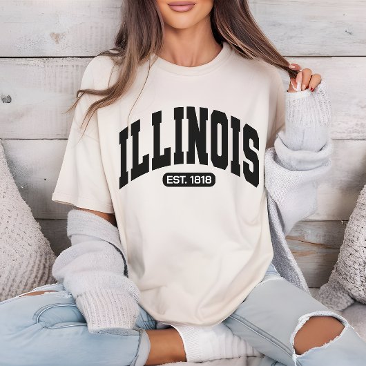 Vintages Illinois-Shirt, Patriotisches Frauengesch T-Shirt