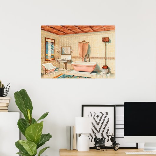 Vintages Illustrationspaket für die Innenausstattu Poster (Heimbüro)