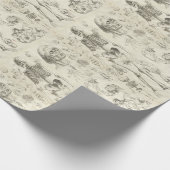 Vintages Illustrationspapier Geschenkpapier (Ecke)